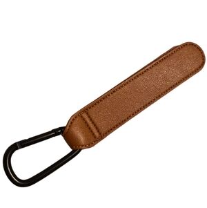 Stroller Strap Hook Brown Leather Look